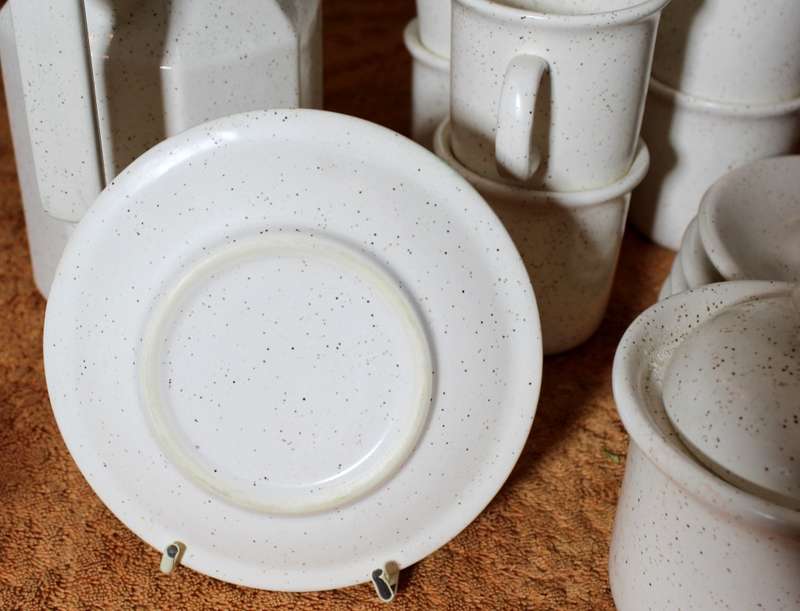 Stoneware Coffee Set - 6 Duo`s, Sugar Bowl, Milk Jug and Coffee Pot