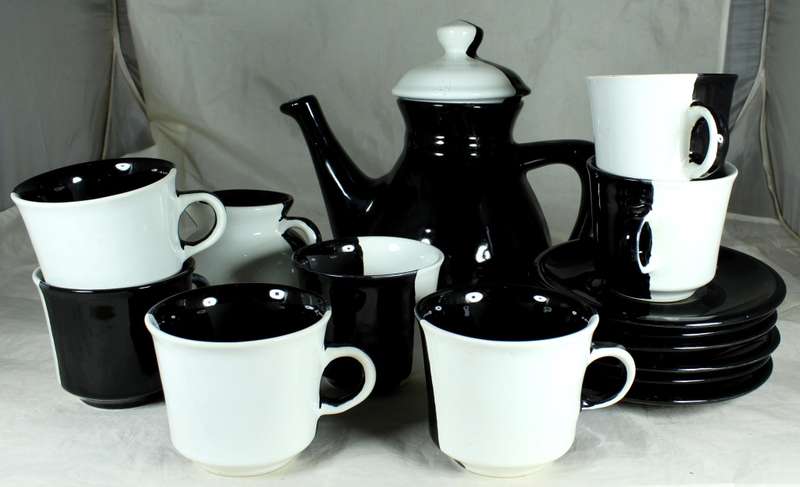 Black & White Tea Set