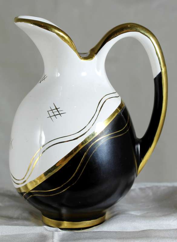 Black, Cream and Gold Milk Jug
