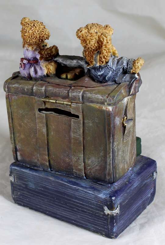 Two Bears with Suitcases Money Box