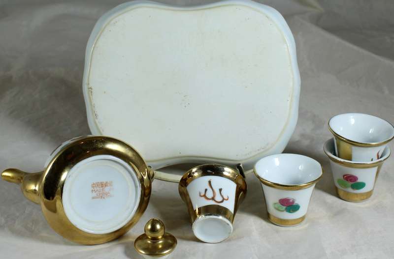 Miniature Vintage Dragon & Phoenix  Tea Set