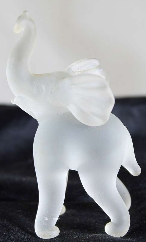 Smoked Glass Miniature Elephant Standing - BID NOW!!!