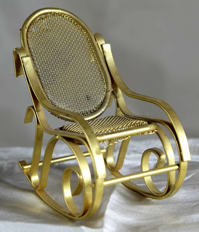 Vintage Brass Doll House Rocking Chair  - BID NOW!!!