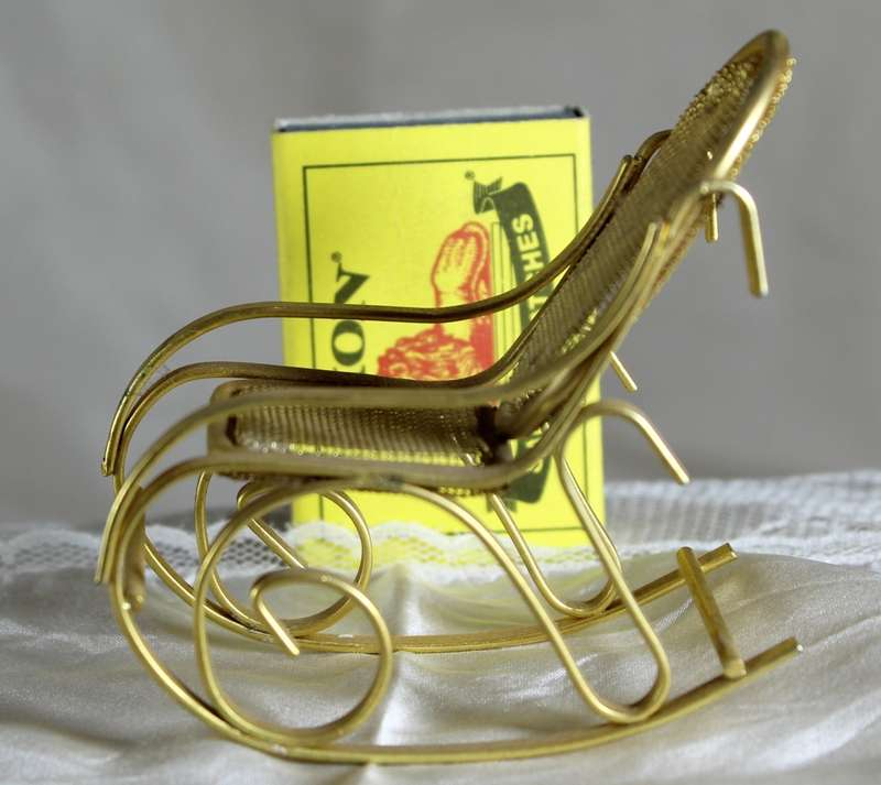 Vintage Brass Doll House Rocking Chair  - BID NOW!!!