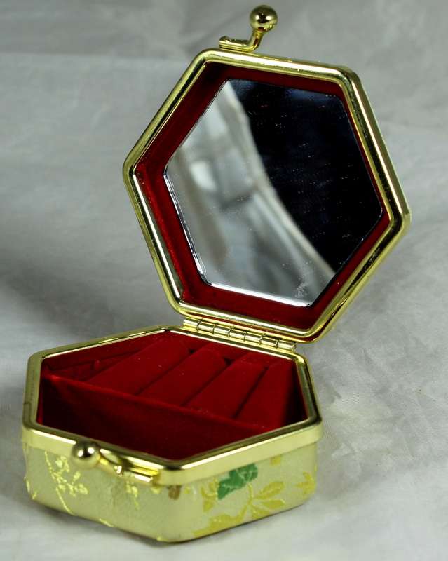 Miniature Jewelry Box With Mirror - BID NOW!!!