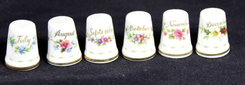 Royal Albert Thimbles - Set of 12 - Flowers of the Month