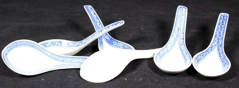 Set of six Chinese spoons