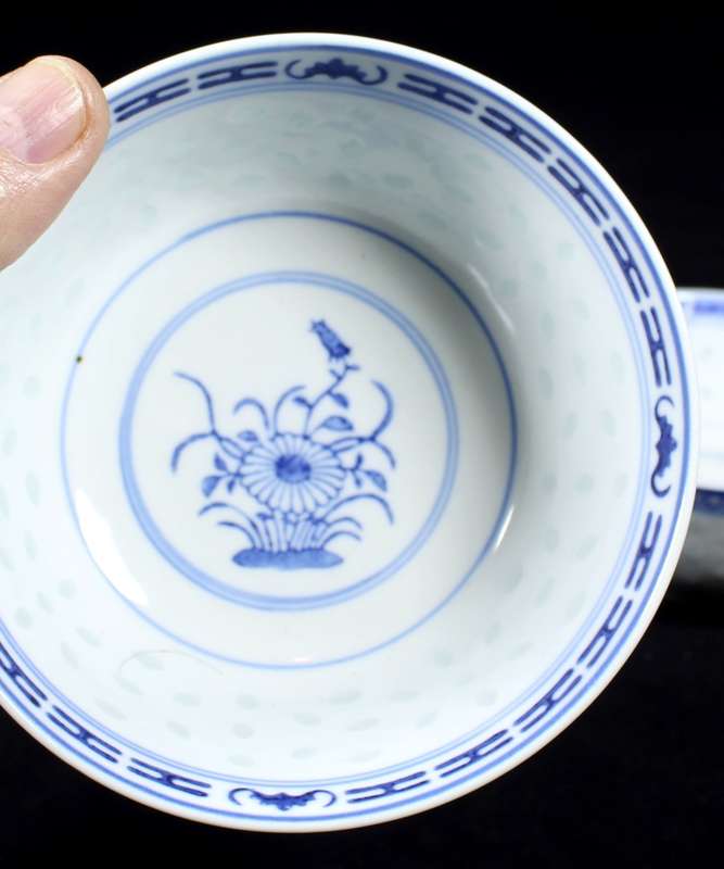 Set of five Chinese rice bowls