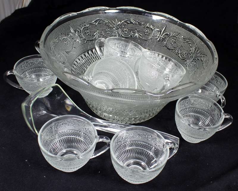 Large punch bowl set