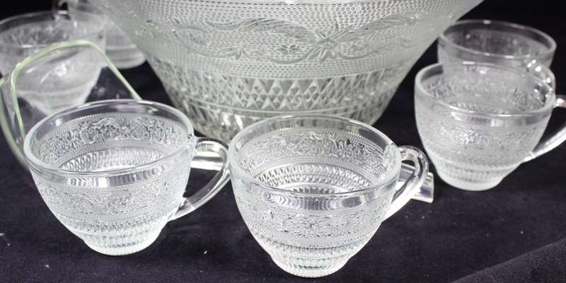Large punch bowl set