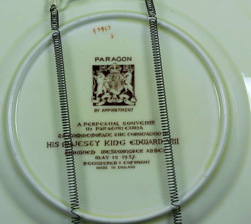 Paragon - King Edward VIII - Coronation Plate - 12 May 1937