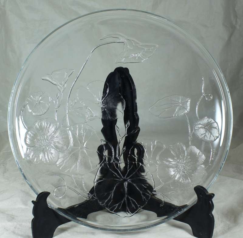 Vintage Ovenware - Glass Pie Plate with Embossed Flowers
