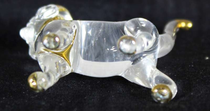 Small Vintage Glass Cat Standing - Made in Czech Republic
