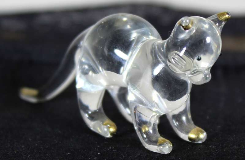 Small Glass Cat with a Long Tail