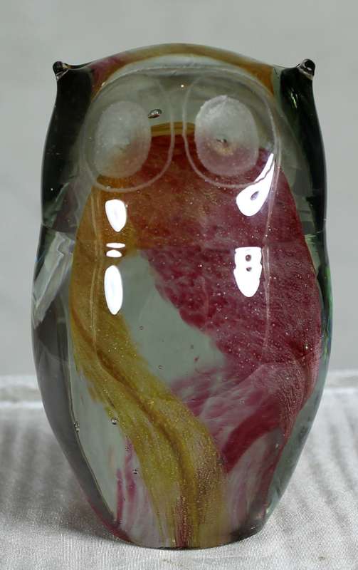 Glass Owl Paperweight