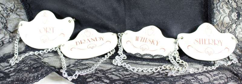 Set of 4 Porcelain Bottle Tags