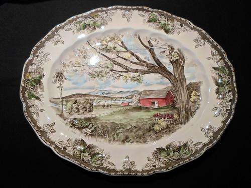 Johnson Bros. - The Friendly Village - Harvest Time - Hand painted! - Large platter - Bid now!