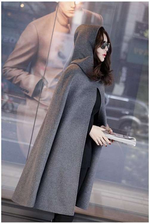 greey hooded coat