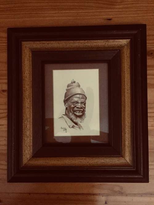 Malcolm Malachi Smith, "Old man" Original, Mixed media 20cm x 25cm [with a frame is 40cm x 45cm]