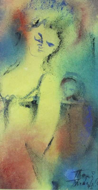 Thami Tshabalala, `Mother and Child`, Original Mixed Media, Beautifully Framed