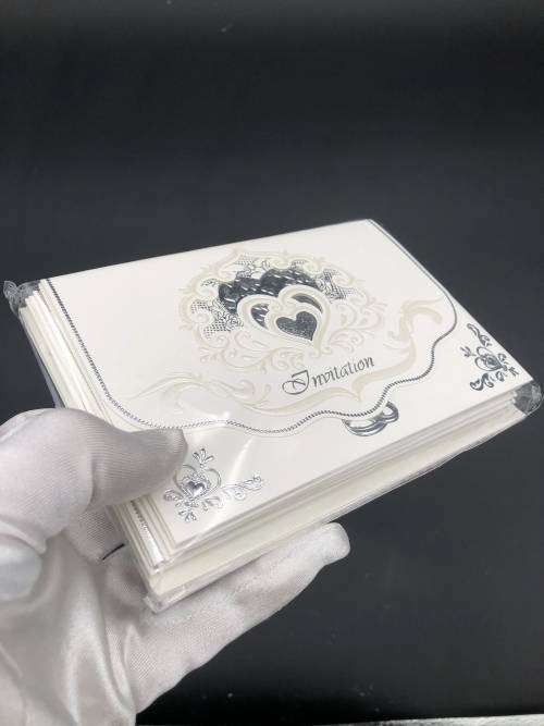 Boutique wedding invitation card set white