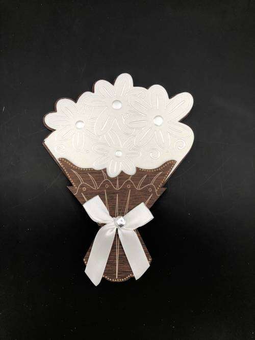 wooden wedding invitation card