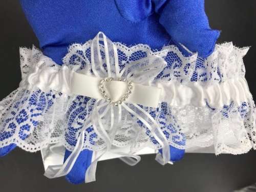white lace garter"