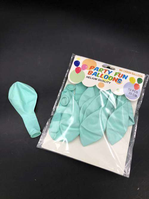 10 pcs party balloons 2.5g 25cm Macaron cyan-blue