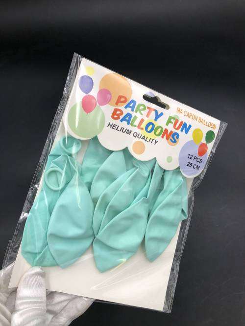 10 pcs party balloons 2.5g 25cm Macaron cyan-blue
