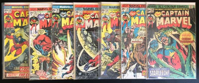 Captain Marvel Vol.1 Comic Book Bundle (1968-1979)