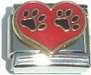 Italian charms - Paws on red heart