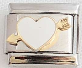 Italian charms (Fits Nomination) - White heart