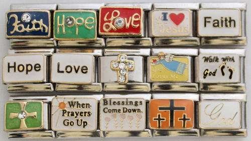 Wholesale Italian charms (Fits Nomination) - Religious Set (15 Charms)