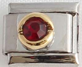 Italian charms - Round Birthstone January (Fits Nomination)