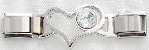 Italian charms - Heart Connector (Fits Nomination)