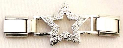 Italian charms - CZ Star Connector (Fits Nomination)