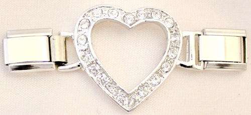 Italian charms (Fits Nomination) - CZ Heart Connector
