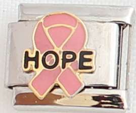 Italian charms (Fits Nomination) - Hope on pink ribbon
