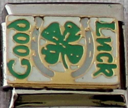 Italian charms - Good Luck Clover (Fits Nomination)