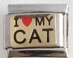 Italian charms (Fits Nomination) - I love my cat