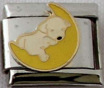 Italian charms (Fits Nomination) - Puppy on Moon