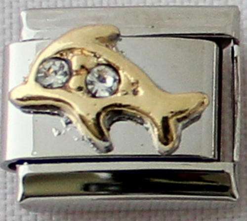 Italian charms (Fits Nomination) - CZ Dolphin