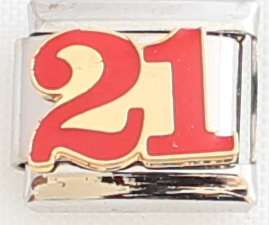 Italian charms - Number 21 (Fits Nomination)