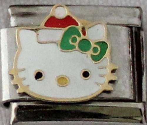 Italian charms (Fits Nomination) - Hello Kitty Santa