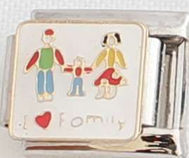 Italian charms (Fits Nomination) - I love Family