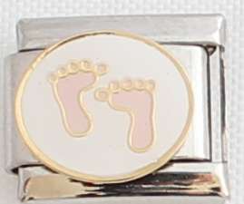 Italian charms (Fits Nomination) - Pink Feet