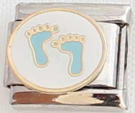 Italian charms (Fits Nomination) - Blue Feet