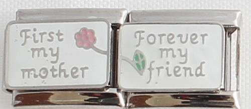 Italian charms (Fits Nomination) - First my Mother Forever my Friend (Double)