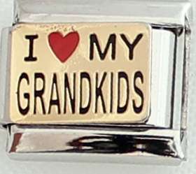 **Christmas Special** Italian charms - I love my grandkids (Fits Nomination)