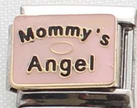 Italian charms (Fits Nomination) - Mommy's Angel Pink